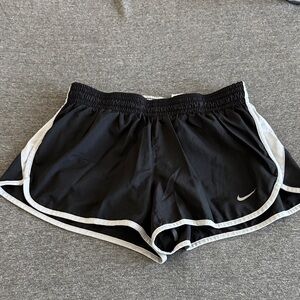 Nike Women's Black and White Athletic Shorts